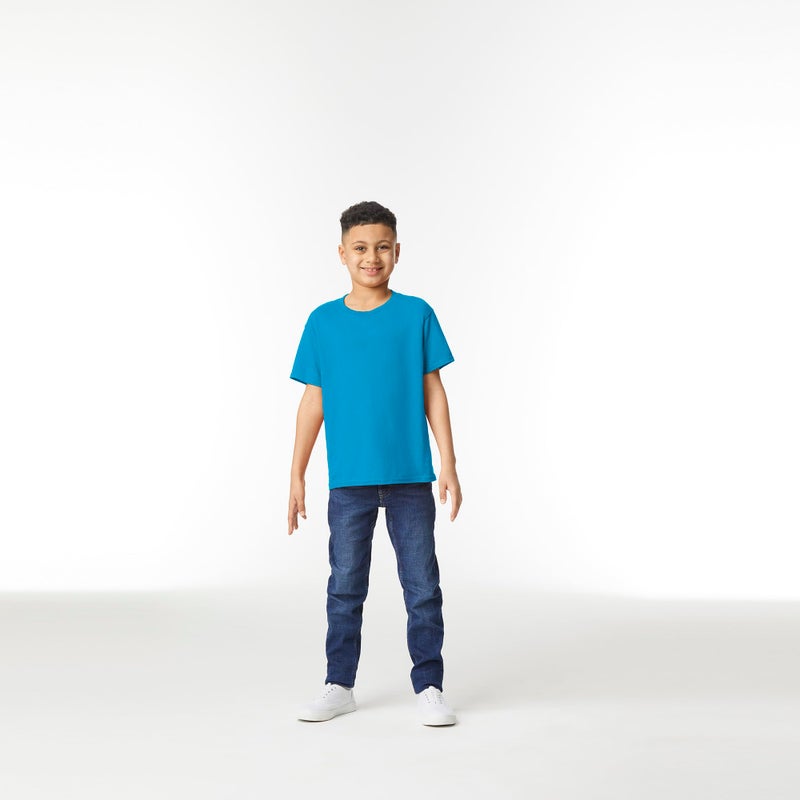 Gildan Unisex Child Youth Heavy Cotton T-shirt, Style G5000b, 2-pack, Sapphire, Small US - Image 3